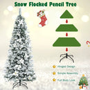 Snow Flocked Christmas Pencil Tree with Berries and Poinsettia Flowers by LJGDeals