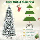 Snow Flocked Christmas Pencil Tree with Berries and Poinsettia Flowers by DirectDeals