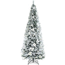 Snow Flocked Christmas Pencil Tree with Berries and Poinsettia Flowers by DirectDeals