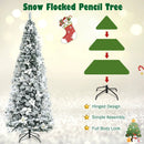 Snow Flocked Christmas Pencil Tree with Berries and Poinsettia Flowers by LJGDeals