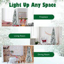 Snow Flocked Christmas Pencil Tree with Berries and Poinsettia Flowers by DirectDeals