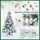 Snow Flocked Christmas Pencil Tree with Berries and Poinsettia Flowers by DirectDeals