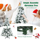Snow Flocked Christmas Pencil Tree with Berries and Poinsettia Flowers by DirectDeals