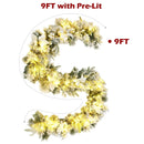 9 Feet Pre-Lit Artificial Christmas Garland with 50 LED Lights by LJGDeals