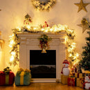 9 Feet Pre-Lit Artificial Christmas Garland with 50 LED Lights by LJGDeals