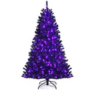 Black Artificial Christmas Halloween Tree with Purple LED Lights by LJGDeals