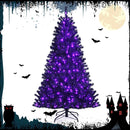 Black Artificial Christmas Halloween Tree with Purple LED Lights by LJGDeals