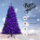 Black Artificial Christmas Halloween Tree with Purple LED Lights by LJGDeals