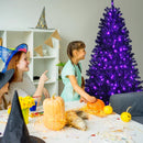 Black Artificial Christmas Halloween Tree with Purple LED Lights by LJGDeals