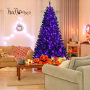 Black Artificial Christmas Halloween Tree with Purple LED Lights by LJGDeals