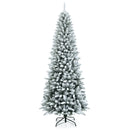 Snow-Flocked Hinged Artificial Christmas Pencil Tree with Mixed Tips by LJGDeals