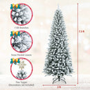 Snow-Flocked Hinged Artificial Christmas Pencil Tree with Mixed Tips by LJGDeals
