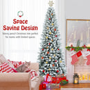 Snow-Flocked Hinged Artificial Christmas Pencil Tree with Mixed Tips by LJGDeals