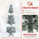 Snow-Flocked Hinged Artificial Christmas Pencil Tree with Mixed Tips by LJGDeals