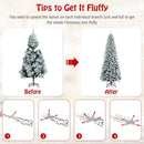Snow-Flocked Hinged Artificial Christmas Pencil Tree with Mixed Tips by LJGDeals