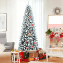 Snow-Flocked Hinged Artificial Christmas Pencil Tree with Mixed Tips by LJGDeals