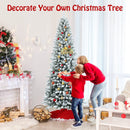 Snow-Flocked Hinged Artificial Christmas Pencil Tree with Mixed Tips by LJGDeals