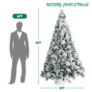 8 Feet Snow Flocked Christmas Tree Glitter Tips with Pine Cone and Red Berries by DirectDeals