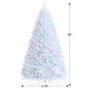 8 Feet Artificial Christmas Tree with 1636 Iridescent Branch Tips by LJGDeals