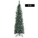 Snowy Artificial Pencil Christmas Tree with Pine Cones by LJGDeals