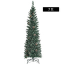 Snowy Artificial Pencil Christmas Tree with Pine Cones by DirectDeals