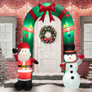 8 Feet Christmas Inflatable Archway with Santa Claus and Snowman by DirectDeals