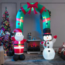 8 Feet Christmas Inflatable Archway with Santa Claus and Snowman by LJGDeals