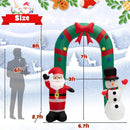 8 Feet Christmas Inflatable Archway with Santa Claus and Snowman by DirectDeals