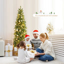6 Feet Pre-Lit Artificial Christmas Pencil Tree with 648 PVC PE Branch Tips by LJGDeals