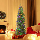 6 Feet Pre-Lit Artificial Christmas Pencil Tree with 648 PVC PE Branch Tips by LJGDeals