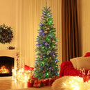 7.5 Feet Pre-lit Full Artificial Christmas Tree with Warm White and Multi-color LED Lights by LJGDeals