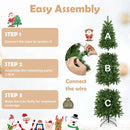 7.5 Feet Pre-lit Full Artificial Christmas Tree with Warm White and Multi-color LED Lights by LJGDeals