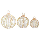 3 Pack Christmas LED Light Balls with Cable Ties and 6 Stakes-Golden by LJGDeals