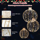 3 Pack Christmas LED Light Balls with Cable Ties and 6 Stakes-Golden by DirectDeals