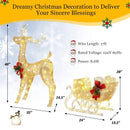 Christmas Reindeer Sleigh Decoration with 100 Lights-Golden by LJGDeals
