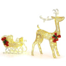Christmas Reindeer Sleigh Decoration with 100 Lights-Golden by LJGDeals