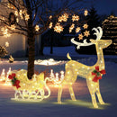 Christmas Reindeer Sleigh Decoration with 100 Lights-Golden by LJGDeals