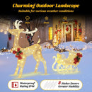Christmas Reindeer Sleigh Decoration with 100 Lights-Golden by LJGDeals