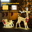 Christmas Reindeer Sleigh Decoration with 100 Lights-Golden by LJGDeals