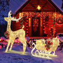 Christmas Reindeer Sleigh Decoration with 100 Lights-Golden by LJGDeals