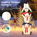 5.6 Feet Lighted Stacked Snowmen Christmas Decoration by LJGDeals
