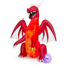 8 Feet Halloween Inflatables Blow-up Red Dragon with Wings Skull by LJGDeals