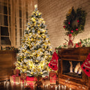 Flocked Christmas Tree with 250 Warm White LED Lights and 752 Mixed Branch Tips