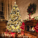 Flocked Christmas Tree with 250 Warm White LED Lights and 752 Mixed Branch Tips by LJGDeals
