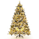 Flocked Christmas Tree with 250 Warm White LED Lights and 752 Mixed Branch Tips by LJGDeals