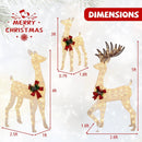 3-Piece Pre-lit Christmas Reindeer Family with 230 Warm White LED Lights by LJGDeals