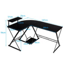 L-Shaped Desk Reversible Corner Computer Desk with Movable Shelf and CPU Stand by LJGDeals