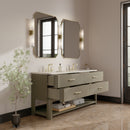 James Martin Lucian 72" Double Bathroom Vanity, Pebble Oak