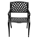 Outdoor Aluminum 5pc Square Black Patio Dining Set with Four Chairs
