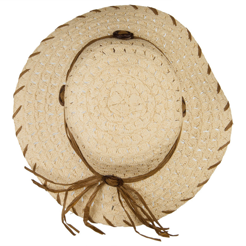 Women's Coconut Buckle Straw Bucket Hat